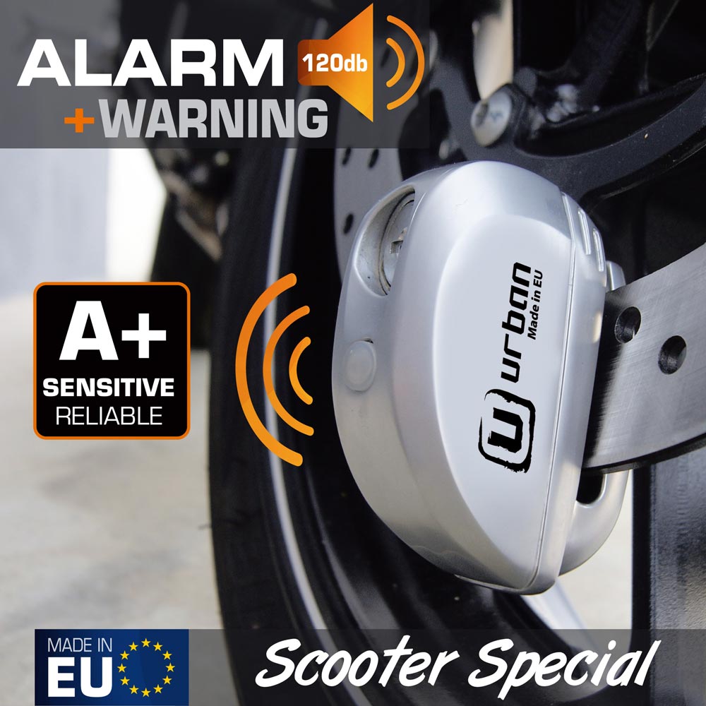 Urban - Blocco Disco 6 mm con ALLARME e SIRENA