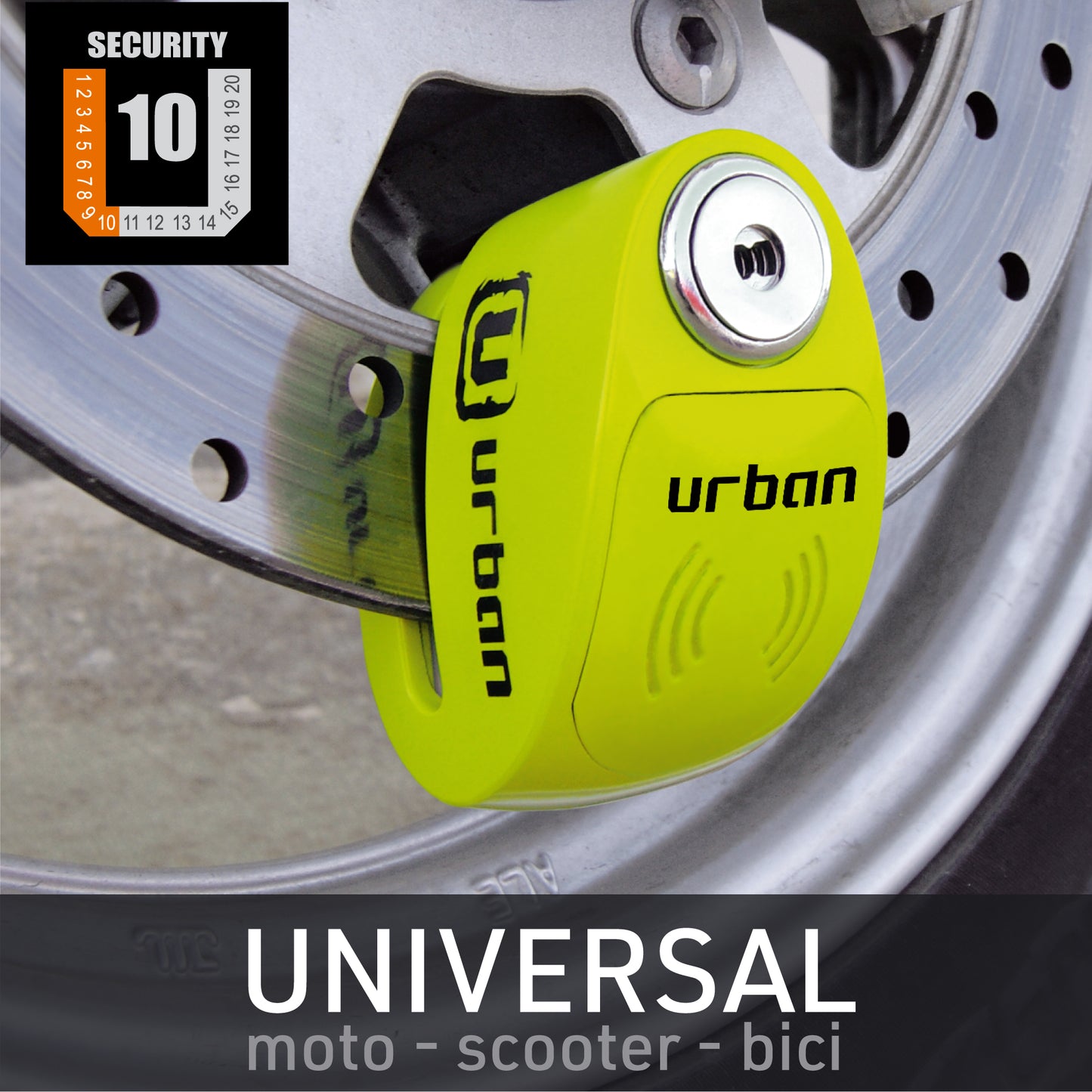 Urban - Blocca disco da 6 mm con ALLARME